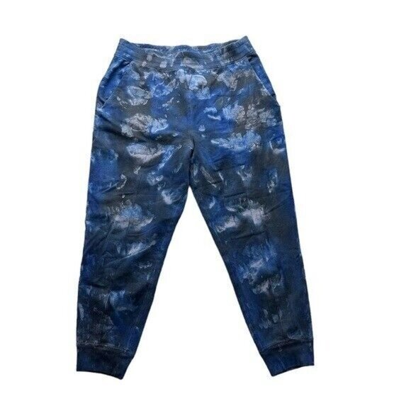 Lululemon Womens 14? LA Sweat Pant 26" Watercolor Tie Dye Blue High Rise LW5DADS - Picture 1 of 6